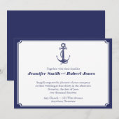 Ancre nautique sur la Faire-part de mariage de la (Devant / Derrière)