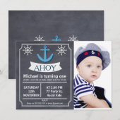 Ancre nautique Tableau de bord Invitation d'annive (Devant / Derrière)