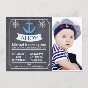 Ancre nautique Tableau de bord Invitation d'annive