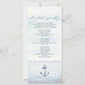 Ancre nautique Watercolor Ocean Wedding Programme (Dos)