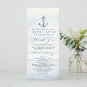 Ancre nautique Watercolor Ocean Wedding Programme (Debout devant)