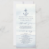 Ancre nautique Watercolor Ocean Wedding Programme (Devant)
