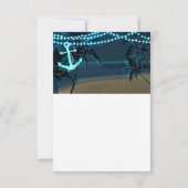 Ancre & Palm Trees Beach Night Wedding Carte RSVP (Dos)