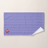 Ancre rouge Bleu Nautique (Serviette à main)