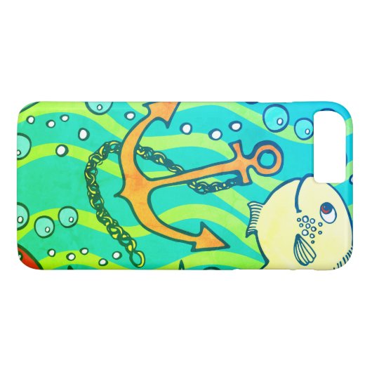 Ancre sous la mer iphone 8 coque (Dos (Horizontal))