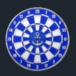 Ancre sur Cible de flechettes bleue et blanche<br><div class="desc">Ancre sur Cible de flechettes bleue et blanche.</div>