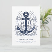 Ancre tirée main Enregistrer la carte de date (Debout devant)