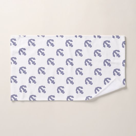 Ancre triée Répéter blanc (Serviette à main)