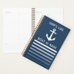 Ancre Vintage nautique Jour du carnet de bord de v<br><div class="desc">Ancre Vintage nautique avec votre nom d'embarcation ou texte personnalisé Expédié Journal Jour planificateur.</div>