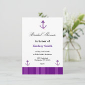 Ancre violette Invitation de douche nuptiale (Debout devant)