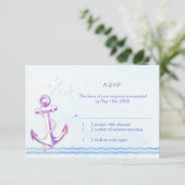 Ancre violette Nautical Beach Wedding RSVP (Debout devant)