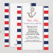 Ancres à l'écart Baby shower nautique Invitation (Devant / Derrière)