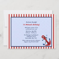 Ancres Aweigh Anniversaire Fête Invitation