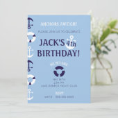 Ancres Aweigh Birthday Invitation (Debout devant)