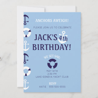 Ancres Aweigh Birthday Invitation