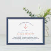 Ancres Aweigh | Invitation Baby shower nautique (Debout devant)