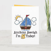 Ancres Aweigh Sailboat 3e anniversaire Invitations (Dos)