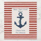 Ancres aweigh vin étiquette (Étiquettes simples)