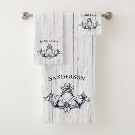 Ancres mariages Bleu Bleu Blanc Monogrammes nautiq (En situation)