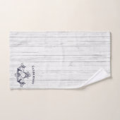 Ancres mariages Bleu Bleu Blanc Monogrammes nautiq (Serviette à main)