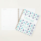Ancres Nautiliques Monogramme Bleu Tendance (Devant avec enveloppe)