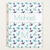 Ancres Nautiliques Monogramme Bleu Tendance (Devant)