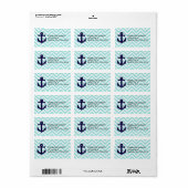 Ancres nautiques et Étiquettes Chevron Shipping (Feuille entière)