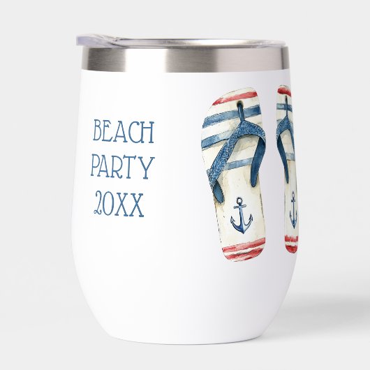 Ancres nautiques et rayures Flip Fops (Droite)