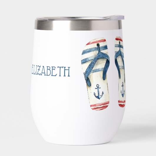 Ancres nautiques et rayures Flip Fops (Gauche)