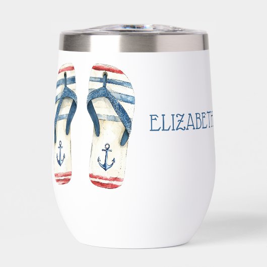 Ancres nautiques et rayures Flip Fops (Avant)