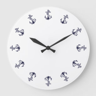 Ancres nautiques, horloge Arrière - plan blanche