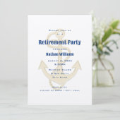 Ancres nautiques Marine Blue Custom Invitation (Debout devant)