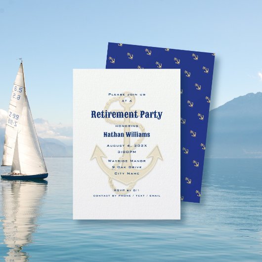 Ancres nautiques Marine Blue Custom Invitation