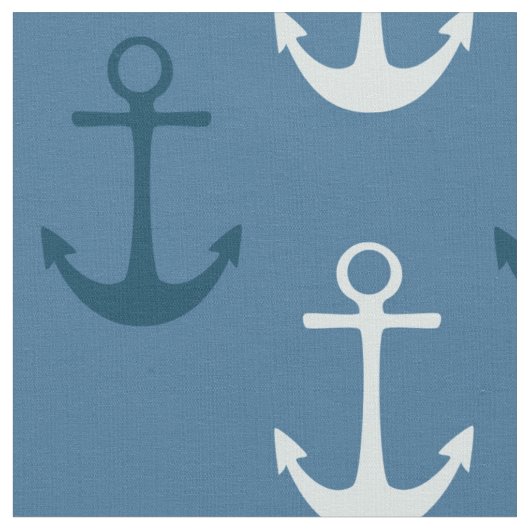 Ancres nautiques Tissu bleu (Fermer)