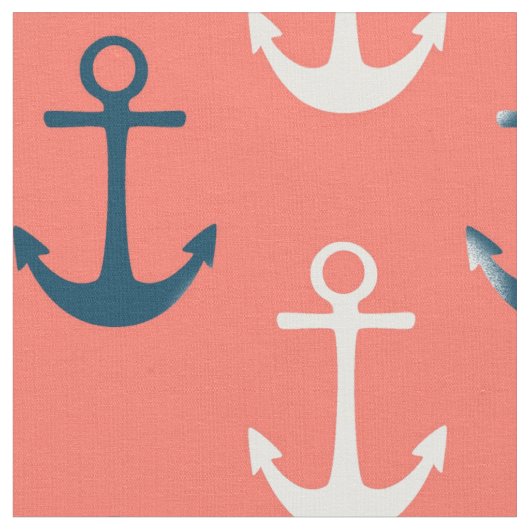 Ancres nautiques Tissu de corail (Fermer)