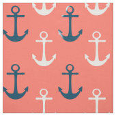 Ancres nautiques Tissu de corail (Échantillon)