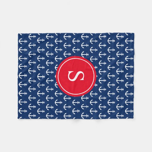 Ancres Red & Navy en retrait | Couverture polaire (Devant (Horizontal))