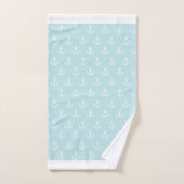 Ancres sur bleu clair (Serviette à main)