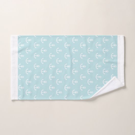 Ancres sur bleu clair (Serviette à main)