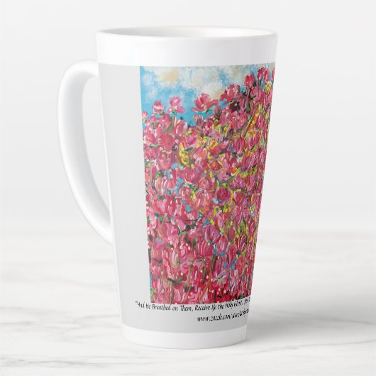 "And He Breathed On Them....Roses" latte mug Latte Mok (Linkerhoek)