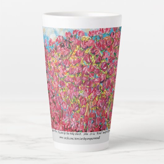 "And He Breathed On Them....Roses" latte mug Latte Mok (Voorkant)