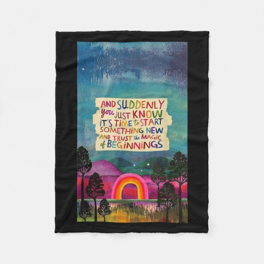 And Suddenly You Just Know It's Time To Start Soin Fleece Deken (Voorkant)