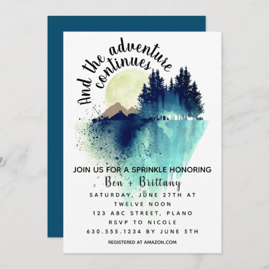 And the Adventure Continues Invitation (Devant / Derrière)