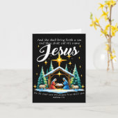 And Thou Shalt Call His Name Jesus Nativity Christ Kaart (Gele Bloem)