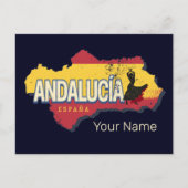 Andalousie Espagne Carte Rétro Vintage Flamenco (Devant)