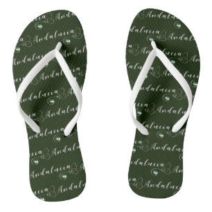 Andalucía Heart Flag, Andalusië, Spanje Teenslippers
