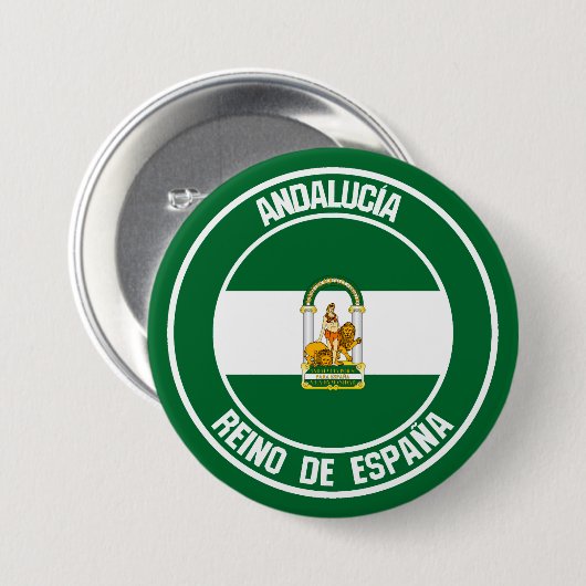 Andalucía Round Emblem Ronde Button 7,6 Cm (Voorkant /achterkant)