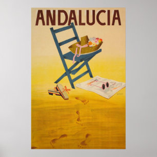 Andalucia, Spanje Vintage Travel Poster