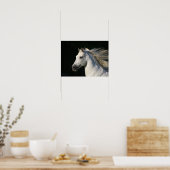 Andalucian Stallion Headshot Mane stromend Poster (Keuken)