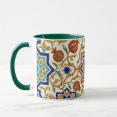Andalusian Pomegranate & Blue Star Geometric Tile Mok (Links)